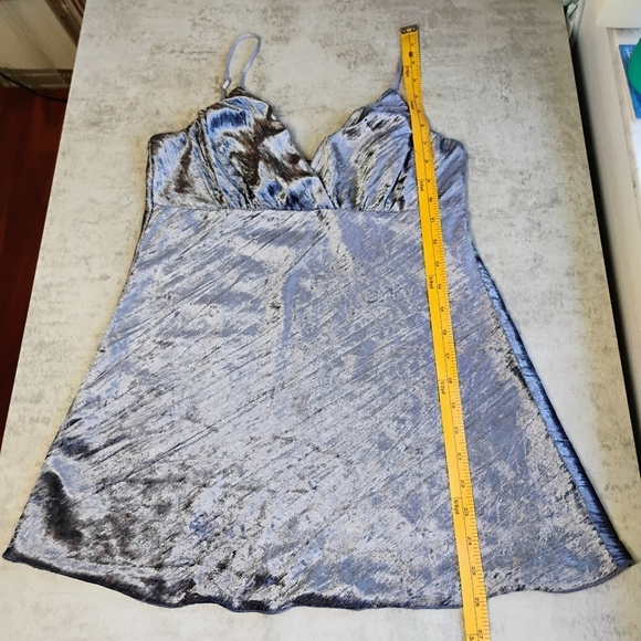 Meghan Noland Y2K Babydoll Top Womens‎ Medium Gray Velour Iridescent Fairycore - Picture 7 of 9